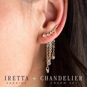 New Plunder "Iretta & Chandelier" Ear Crawler and Charm Earrings